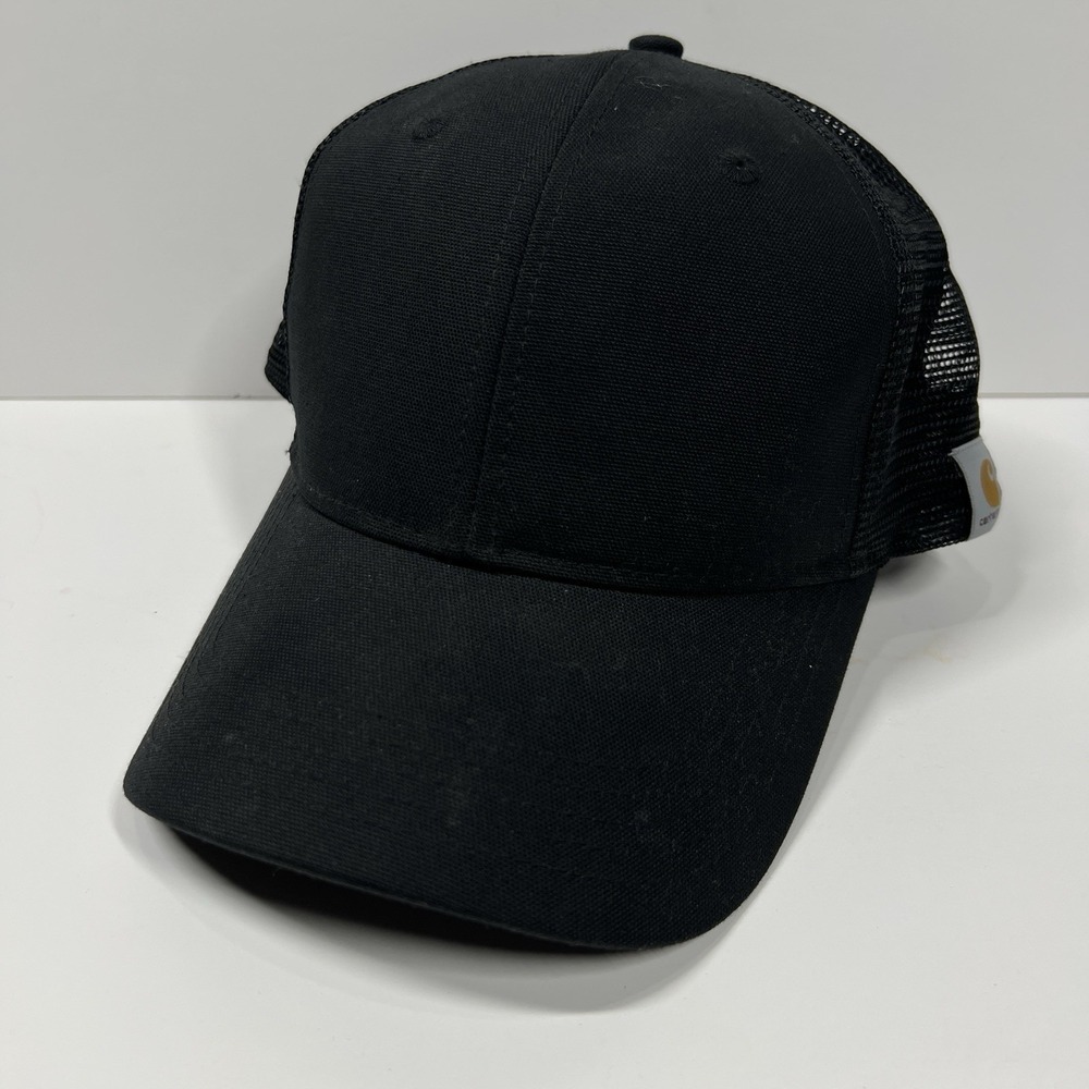 Carhartt‎ Hat Mens One Size Black Logo Snap Back Workwear Baseball Cap